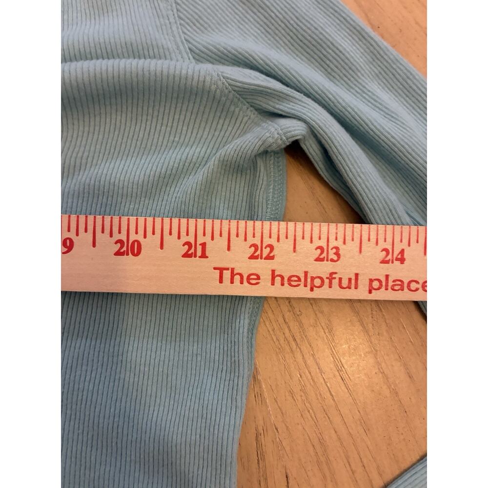 Y2K Victoria Secret Ribbed Henley Long Sleeve Shirt Cozy Minimalist Casual Large - Picture 5 of 11